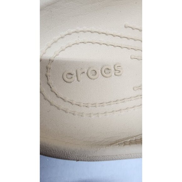 Crocs Beige Slide Classic Sandals With Dual Straps & Ventilation Holes W6 - Picture 10 of 11
